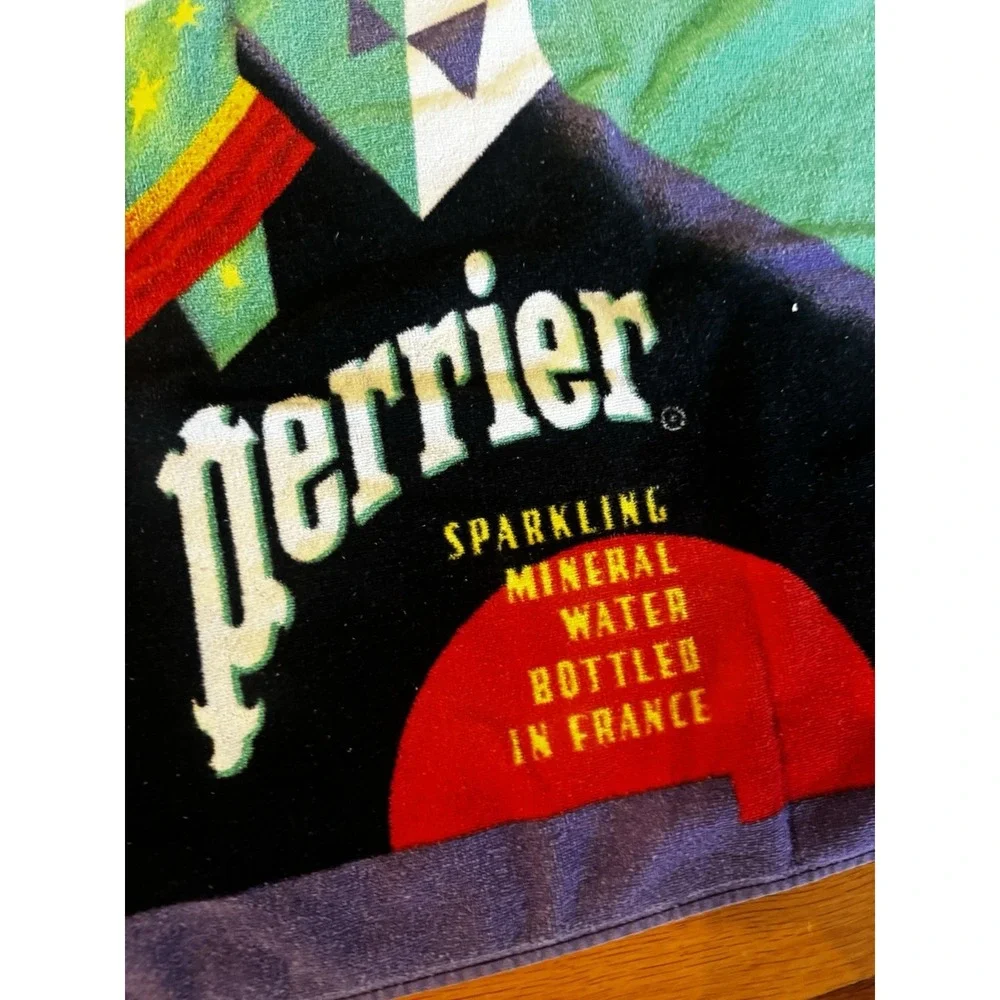 Vintage Perrier Tux Man Art Of Refreshment Pool Towel Terry Allen 1994 Hilasal